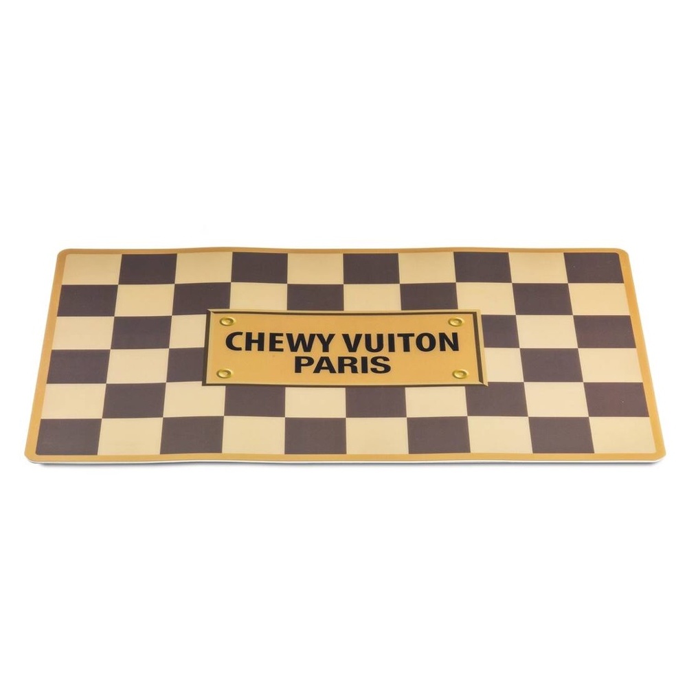 Checker Chewy Vuiton Pet Food Placemat - Picture 2 of 3